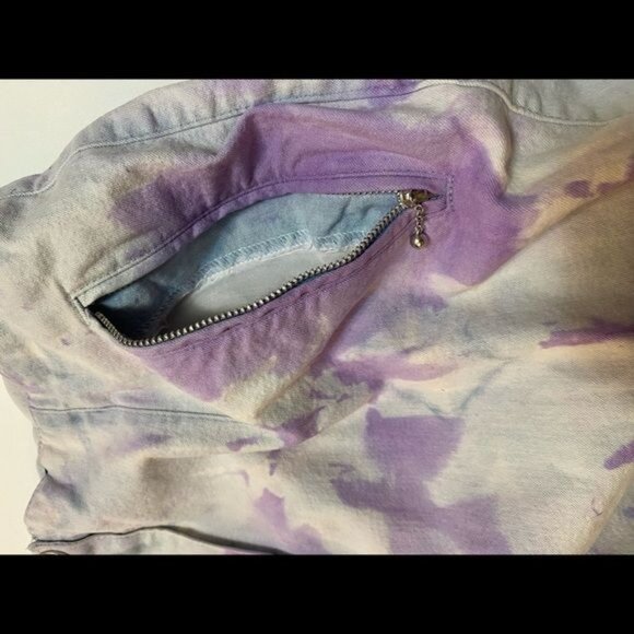 Vanilia tie dyed Raw Hem Denim Shorts 26" Waist - Picture 6 of 7